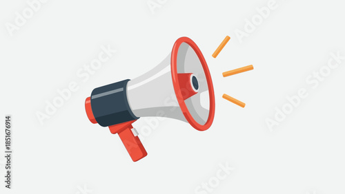 Red and White Megaphone for Important Announcements and Public Speaking.