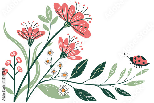 Floral Eco Concept Illustration Clean Vector Pur (2) Vector Illustration