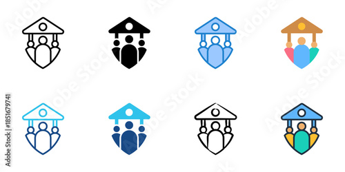 Advocacy icons set multiple style collection. 

