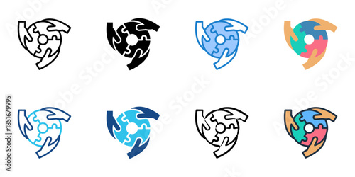 Inclusion icons set multiple style collection. 
