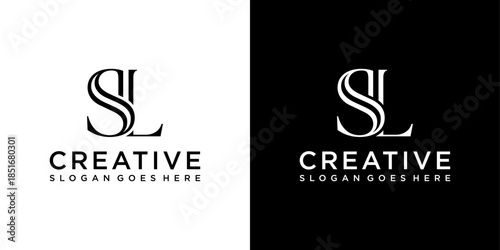 SL or LS initial letter logo design vector