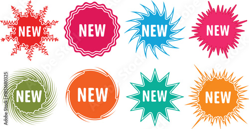 New arrival jagged sticker set material for discount and special price promotion, fair decoration decorative seal stamp, spiky pop style simple and stylish tag icon set, sale price stickers.eps