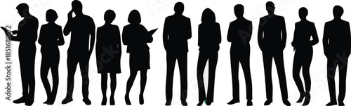 Silhouette Team of Professionals: Capturing a team of diverse professionals in silhouette, showcasing the unity and diversity of a workplace.