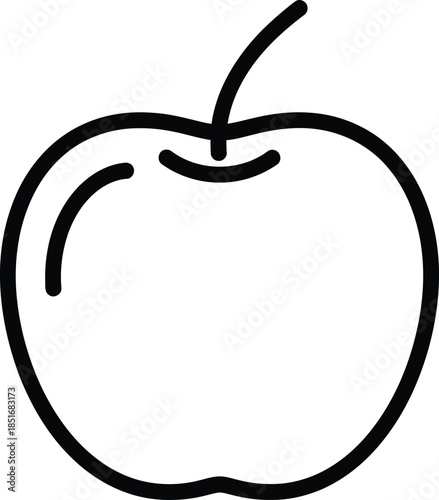 Simple Black Outline Icon of an Apple fruit food