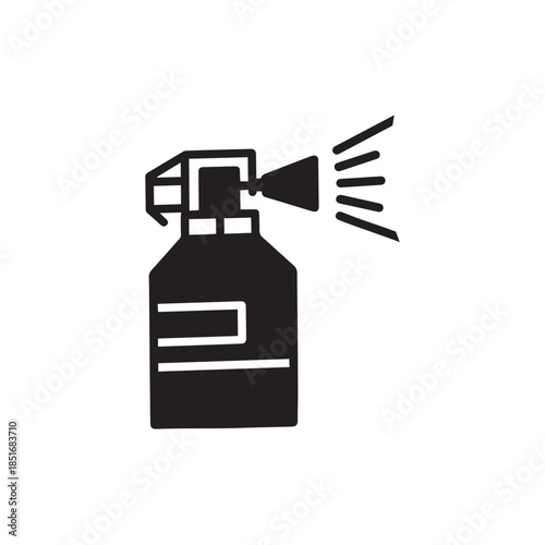 An illustration of a spray bottle targeting bat symbols around a circular object