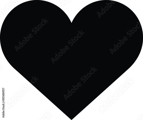 Solid Black Heart Shape Icon love symbol