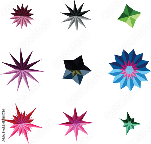 Colorful Geometric Star Vector Illustration