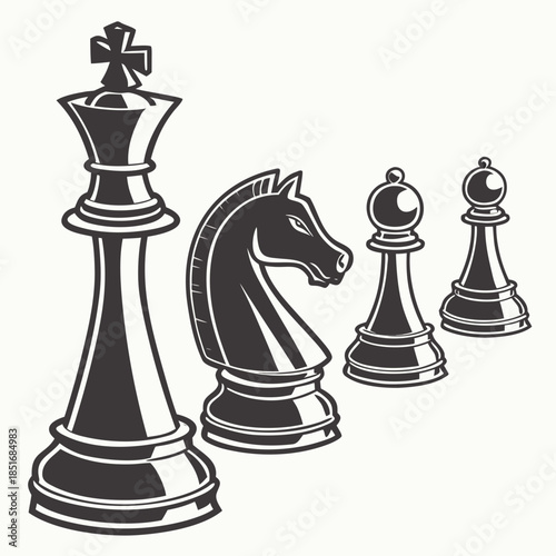 Chess pieces illustration