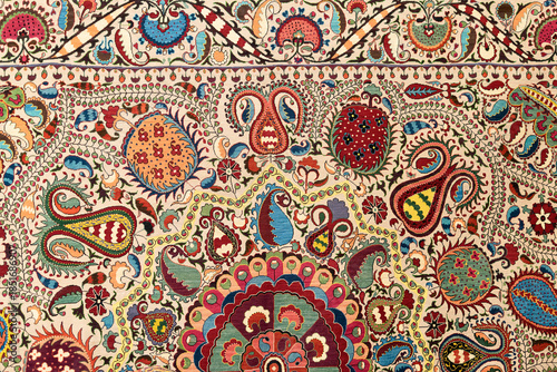 Φωτογραφία Traditional Uzbek and Persian-style carpets with vivid patterns and rich colors