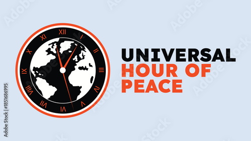 Universal Hour of Peace, Global Unity and Harmony Concept