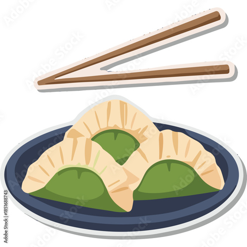 Vector Dumplings and Chopsticks Illustration