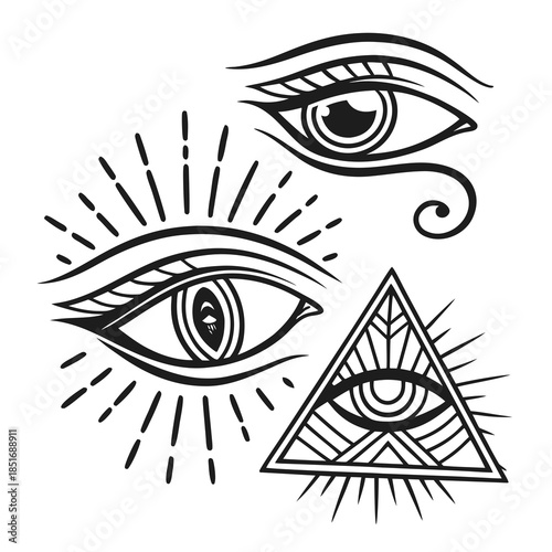 Mystical eye illustrations