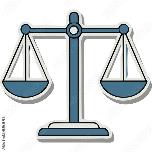 Vector Illustration of a Balance Scale in Blue