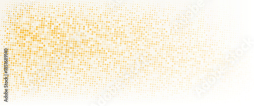 Yellow halftone pattern. Retro comic gradient background. Bright orange pixelated dotted texture overlay