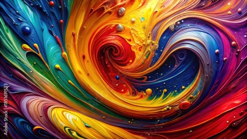 Wallpaper Mural Vibrant Swirls of Color in Abstract Fluid Painting, a Kaleidoscope of Hues and Textures Torontodigital.ca