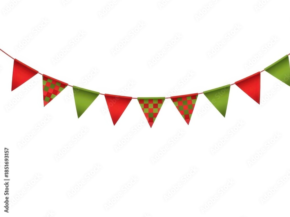 Obraz premium Christmas pennant banner isolated on white background