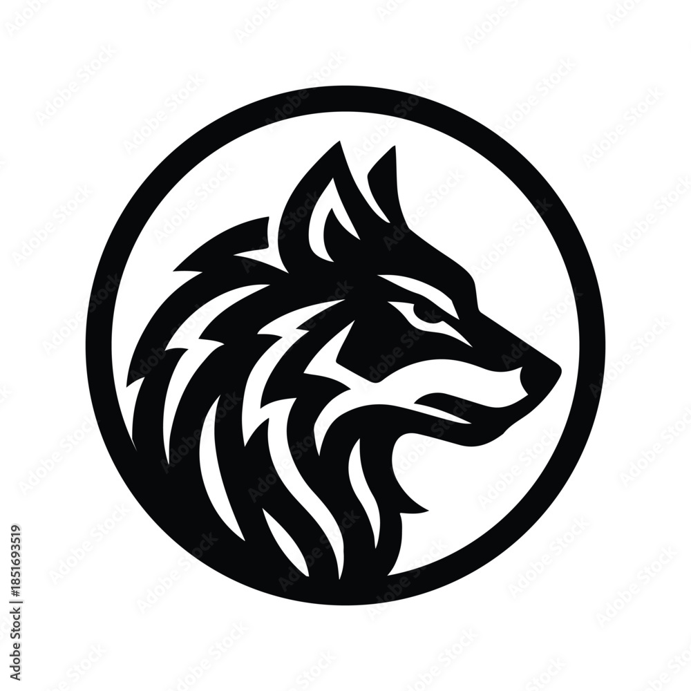 Obraz premium Angry Wolf Head Mascot Logo Vector, Modern Minimalist Wolf Head Logo Vector, Majestic Wolf Head Illustration Vector