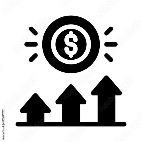 Financial growth concept with coins and plant sprouting upwards. Suitable for business presentations, finance blogs, stock market articles, and investment themes.
