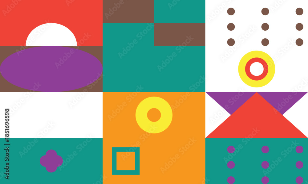 Fototapeta premium Colorful Abstract Shapes and Patterns Background Design