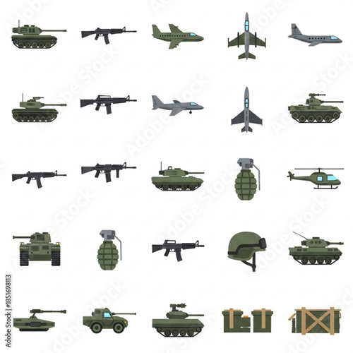 Military vehicles and weapons for design