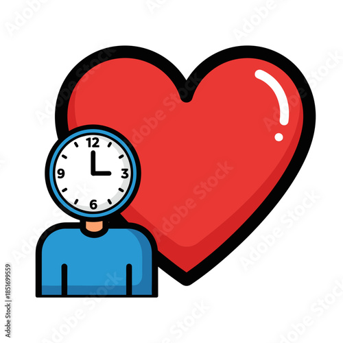 Love and Time Human Character Illustration