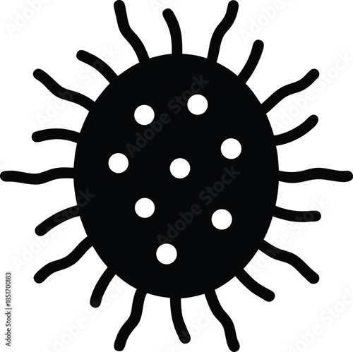 Bacillus Silhouette Vector Art Illustration
