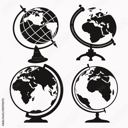Collection of globe silhouettes
