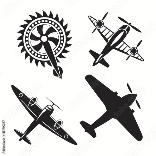 Outboard motor silhouettes