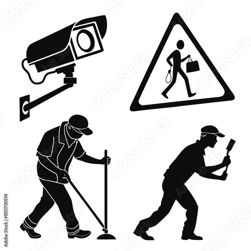 Security and maintenance icons