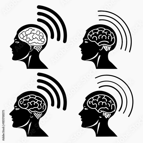 Illustration of brain activity and communication