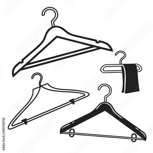 Collection of clothes hangers