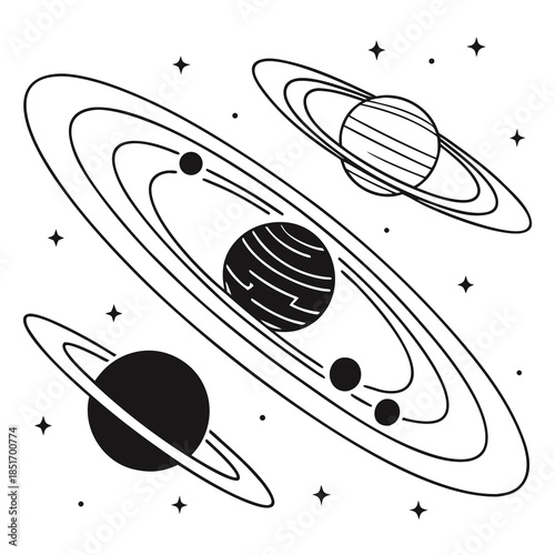 Celestial bodies illustration