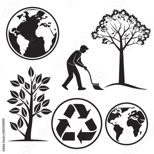 Environmental conservation icons