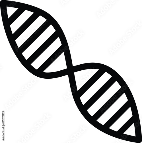 DNA replication silhouette vector art illustration and minimal black and white design
