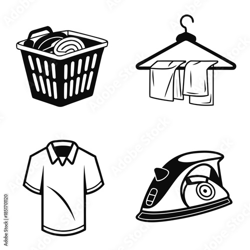 Laundry and ironing icons