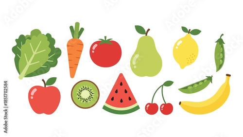 A vibrant collection of fresh fruits and vegetables, showcasing a healthy and diverse diet for a balanced lifestyle