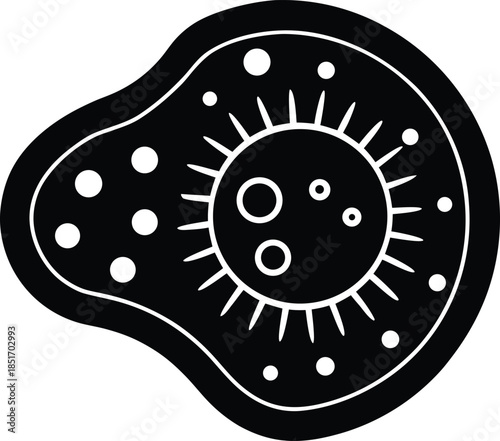 Vacuole silhouette vector art illustration and minimal black and white design