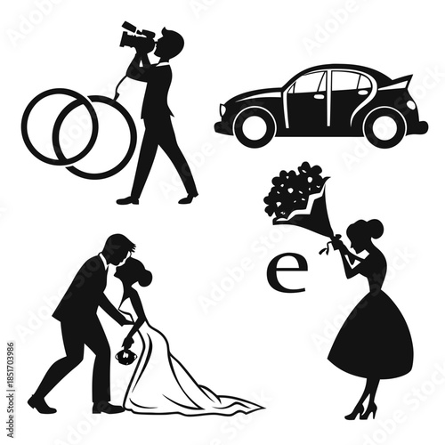 Wedding photography icons