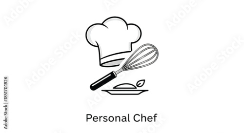 Culinary inspiration with chef hat and whisk, symbolizing cooking and creativity