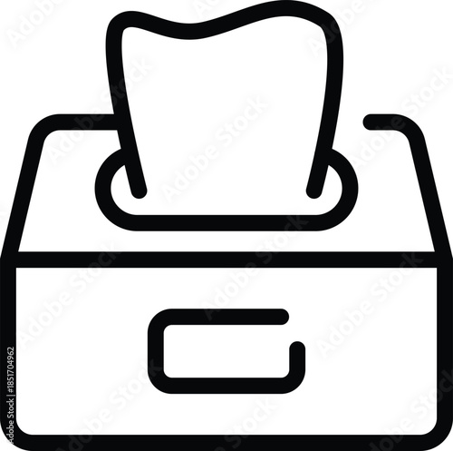 Simple outline icon of tissue box