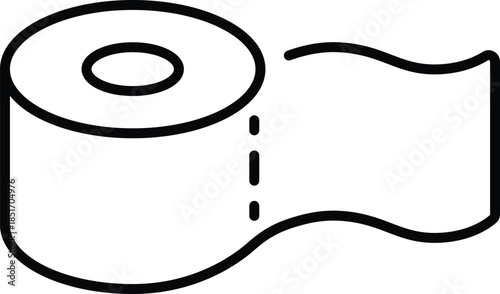 Simple outline icon of toilet paper