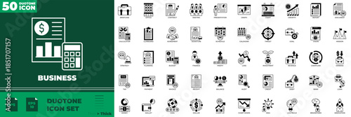 Business Duotone Editable Icons set.