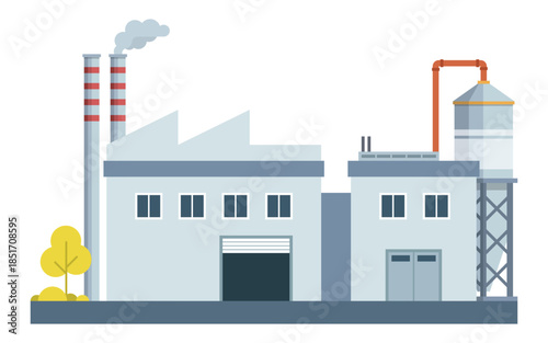 Factory Complex Vector – Industrial Zone Illustration