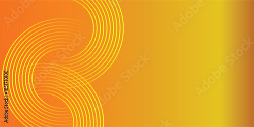 Abstract Yellow and Orange Overlapping Rings Background, Vector Illustration.