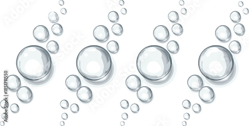 Vector illustration of glossy bubble clusters, symmetrical design with translucent Vector illustration of glossy bubble clusters, symmetrical design with translucent