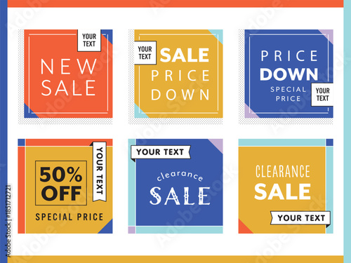 カラフルなスクエアフレーム