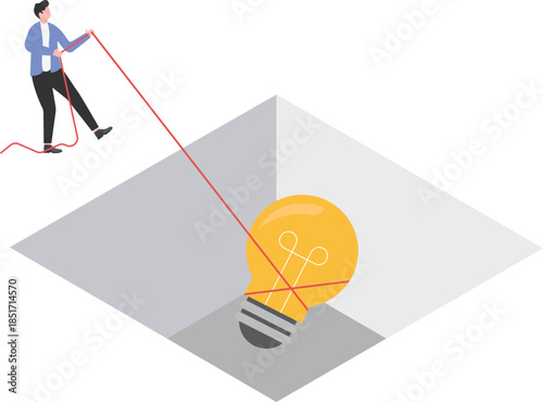 Catching Inspiration and Innovative Problem Solving Illustration
