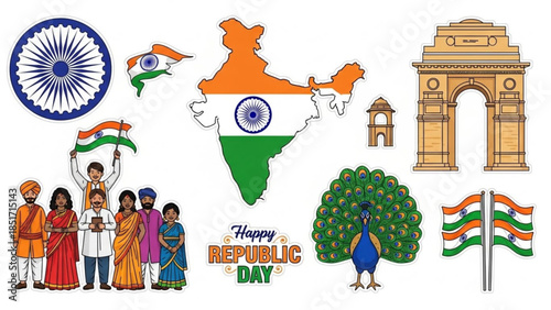 Vibrant India Republic Day Celebration with Diverse Culture and Symbols