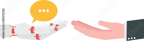 Artificial Intelligence Chatbot and Communication Support Illustration
