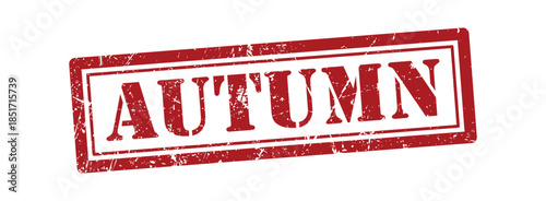 WebRed Grunge Autumn Stamp Illustration, Distressed Rubber Ink Effect, Seasonal Fall Sign for Business Design, Documents, Posters, Labels and Creative Autumn Time Concept